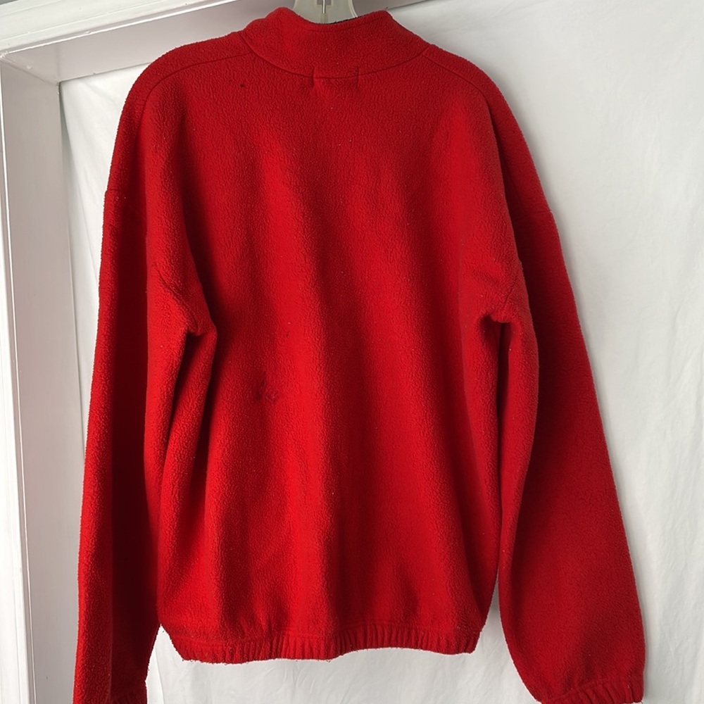Tommy Hilfiger red fleece pullover with black zipper at the neck, large, AS IS - Picture 12 of 15